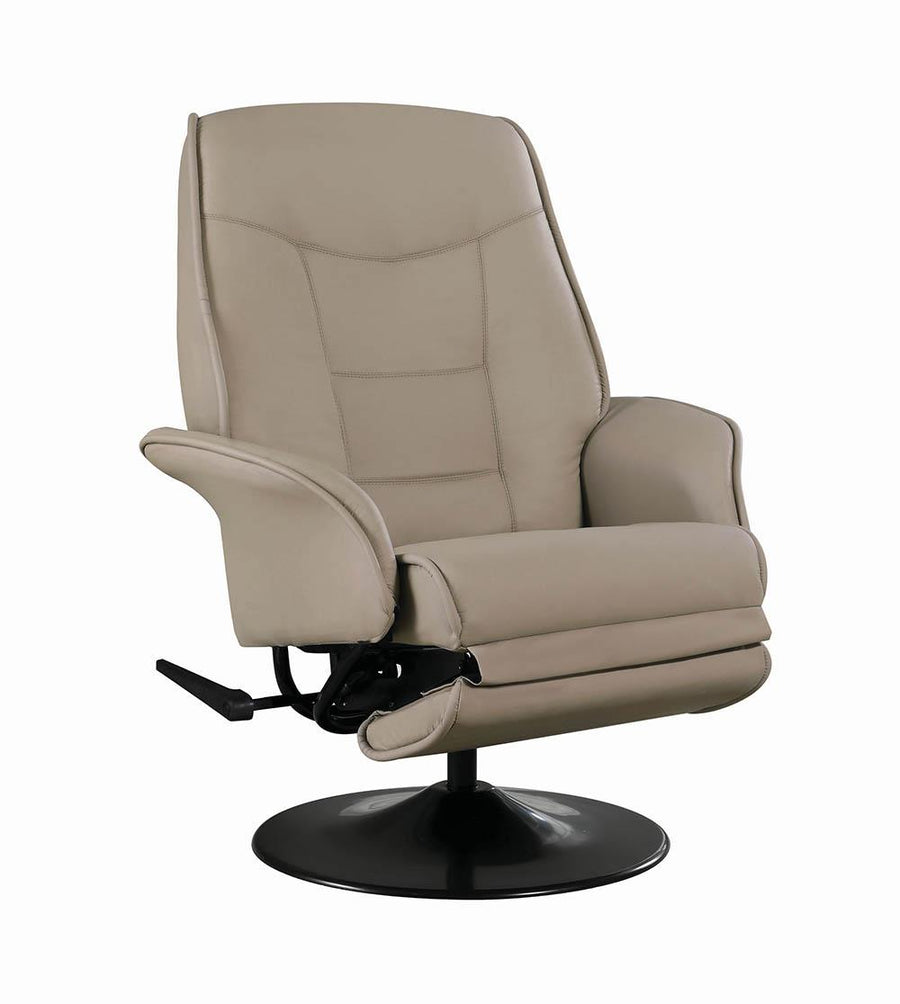 Berri Contemporary Beige Swivel Recliner