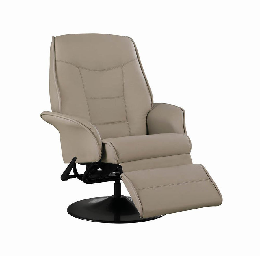 Berri Contemporary Beige Swivel Recliner