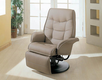 Berri Contemporary Beige Swivel Recliner