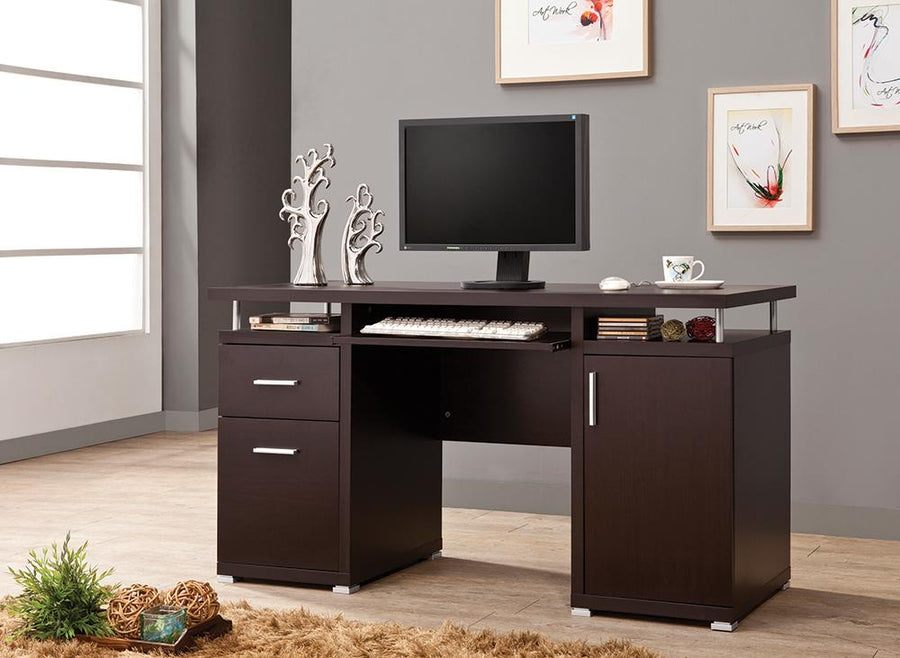 Contemporary Cappuccino Computer Desk