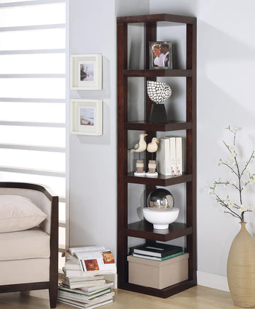 Transitional Cappuccino Bookcase