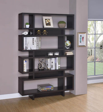 Contemporary Cappuccino Bookcase