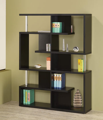 Transitional Black Bookcase