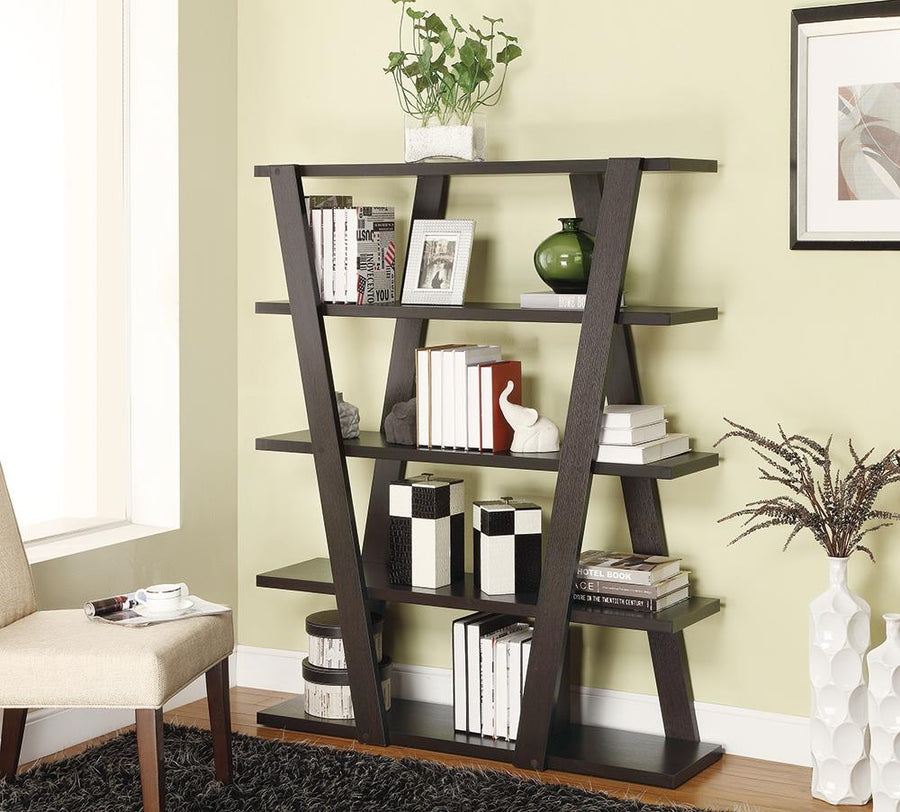 Contemporary Cappuccino Bookcase