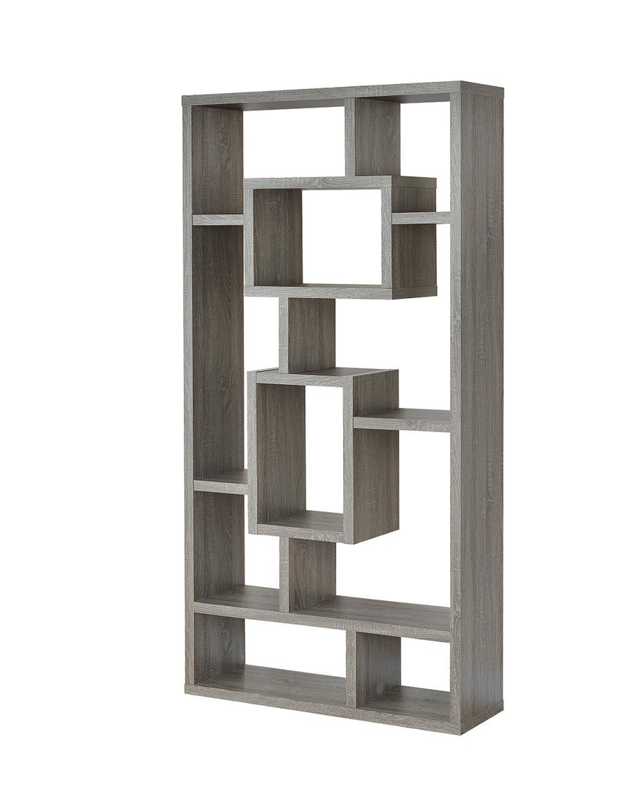 Contemporary Weathered Grey Bookcase