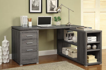 Yvette Weathered Grey Executive Desk