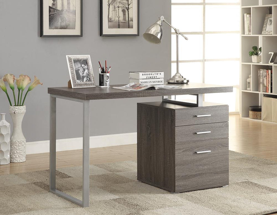 Contemporary Weathered Grey Writing Desk