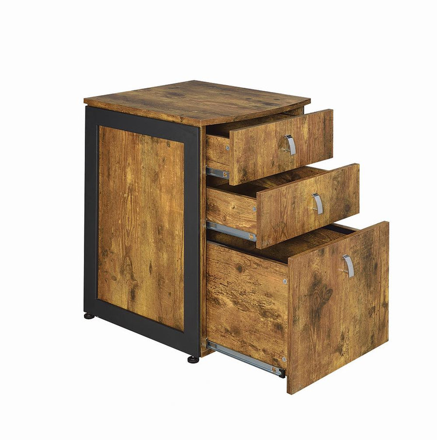 Estrella Industrial Antique Nutmeg File Cabinet