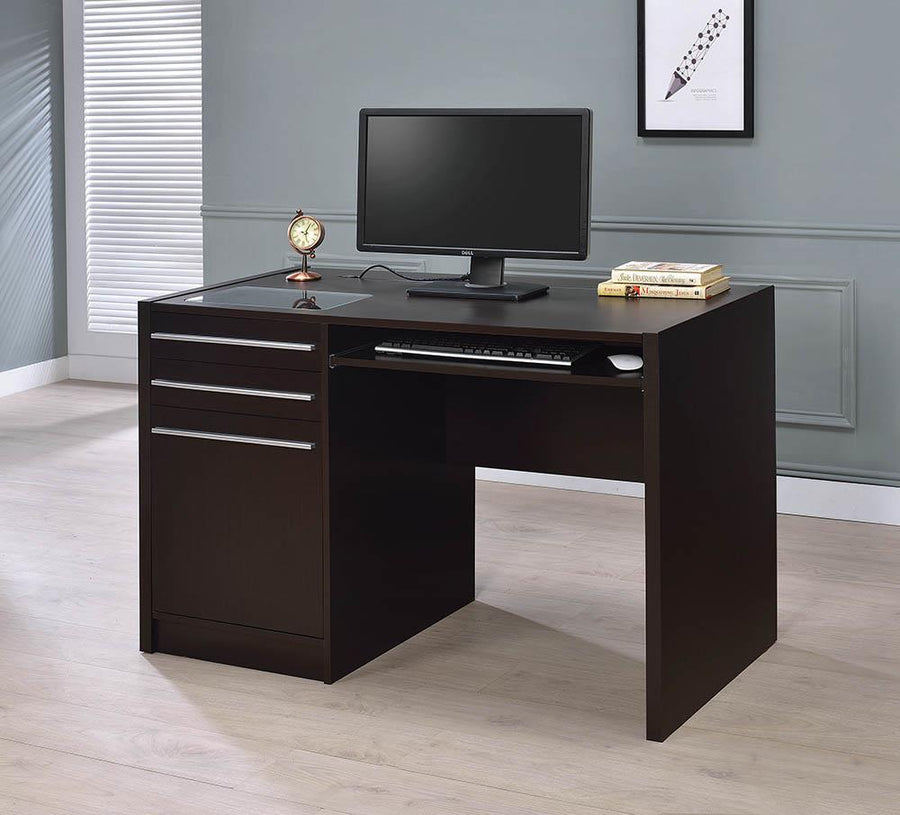 Contemporary Cappuccino Connect-It Computer Desk