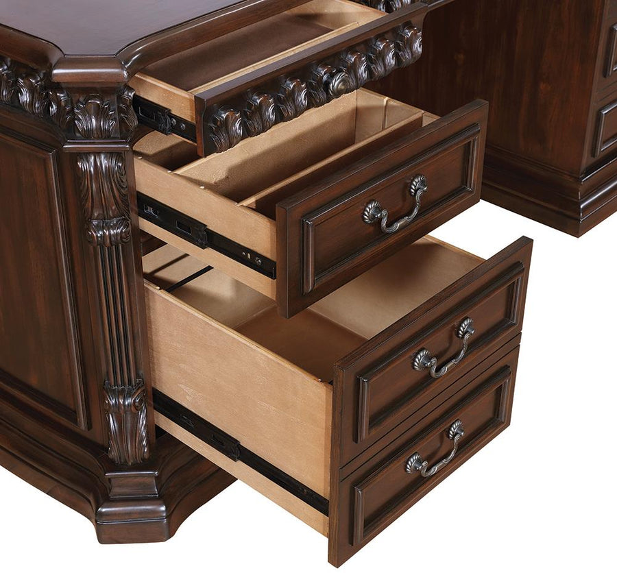 Tucker Traditional Rich Brown Executive Desk