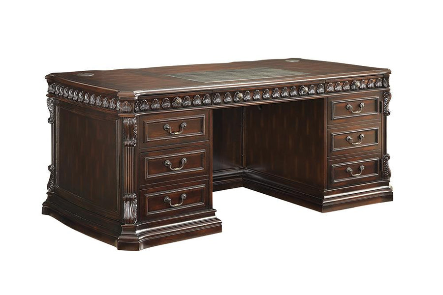 Tucker Traditional Rich Brown Executive Desk