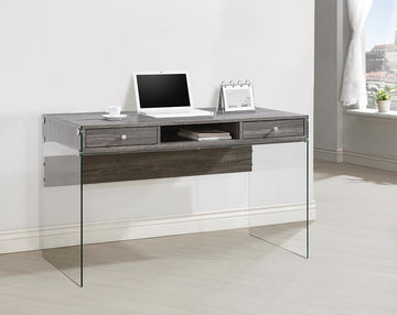 Contemporary Weathered Grey Writing Desk