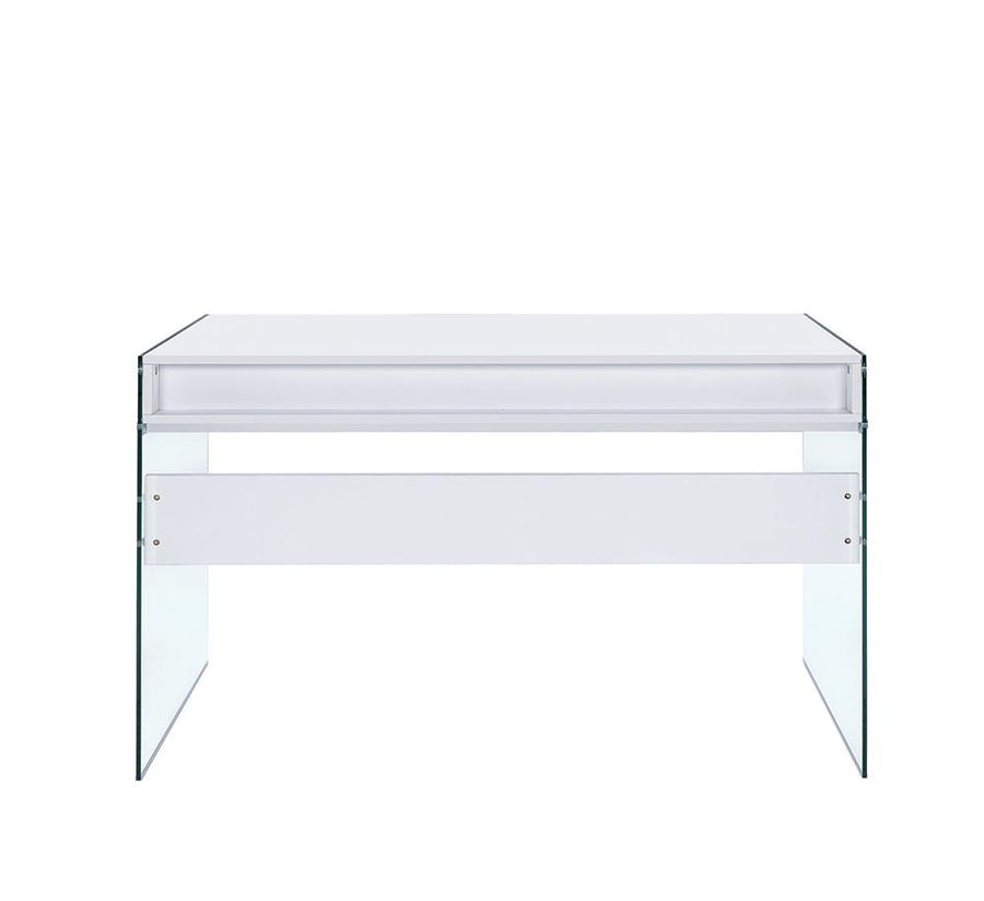 Contemporary Glossy White Writing Desk