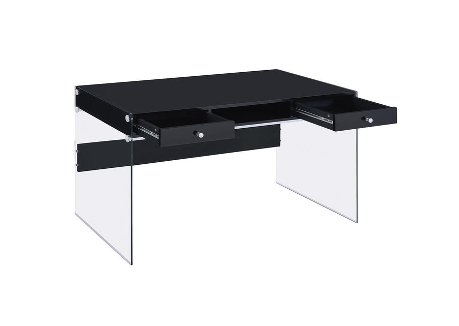 Contemporary Glossy Black Writing Desk