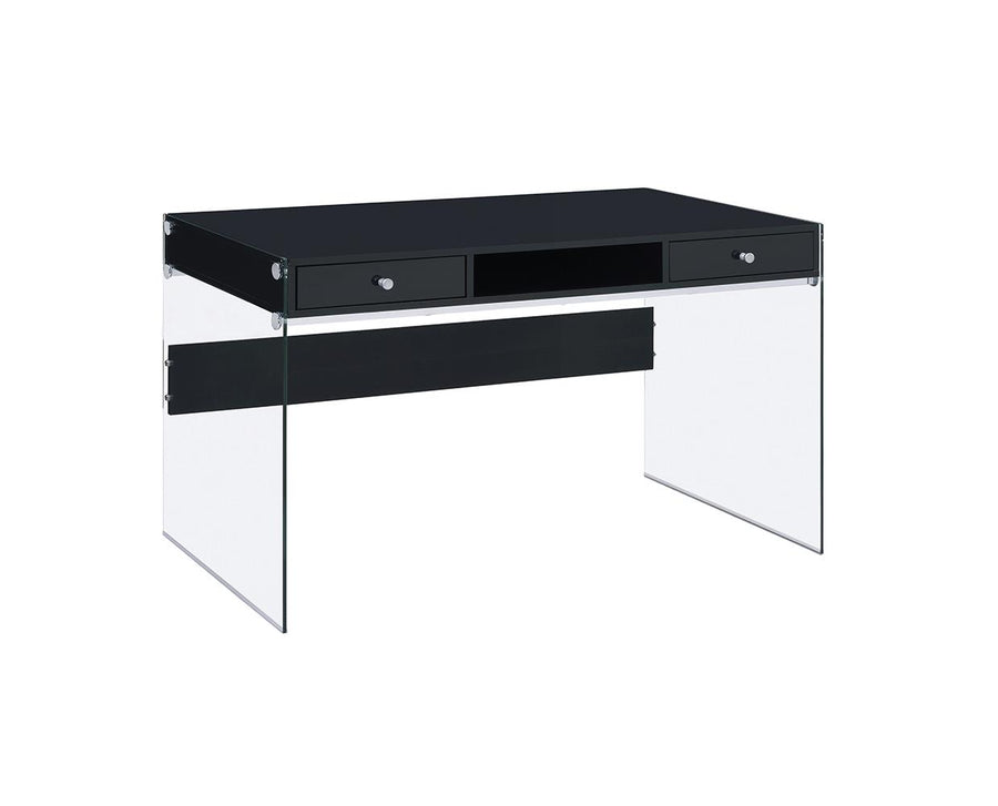 Contemporary Glossy Black Writing Desk