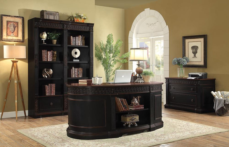 Rowan Traditional Black and Espresso Bookcase