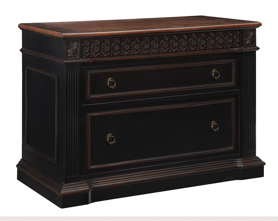 Rowan Traditional Black and Espresso File Cabinet