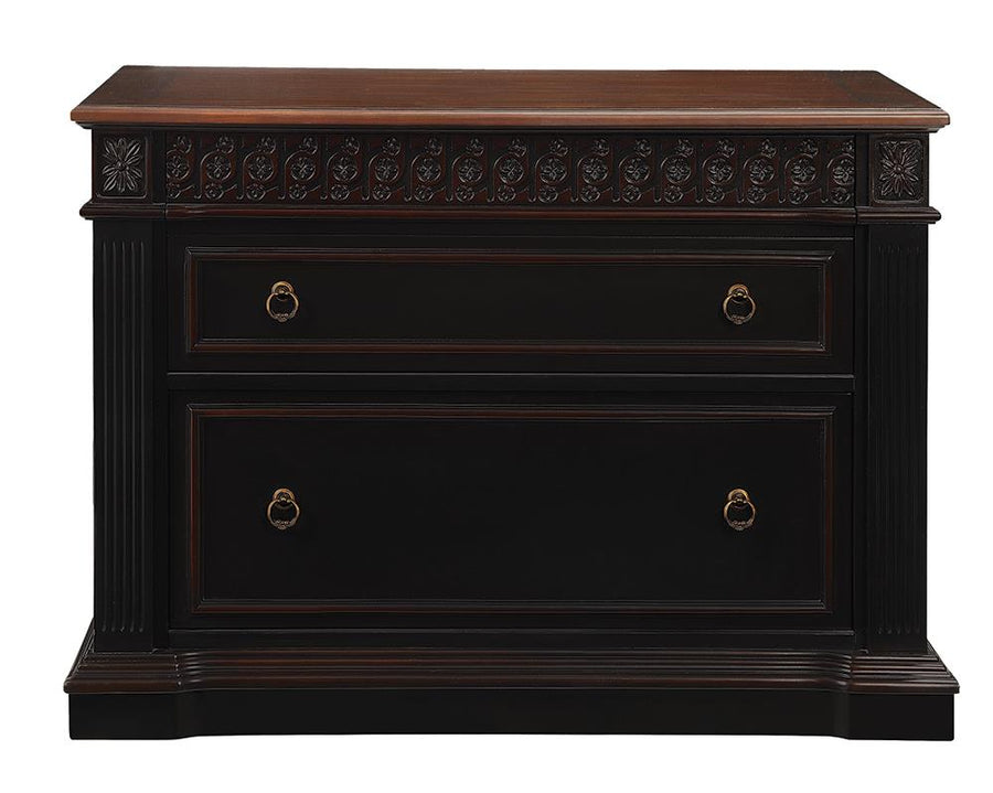 Rowan Traditional Black and Espresso File Cabinet