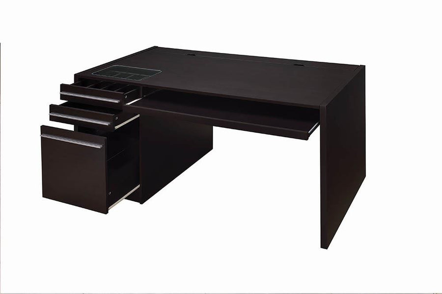 Contemporary Cappuccino Connect-It Computer Desk