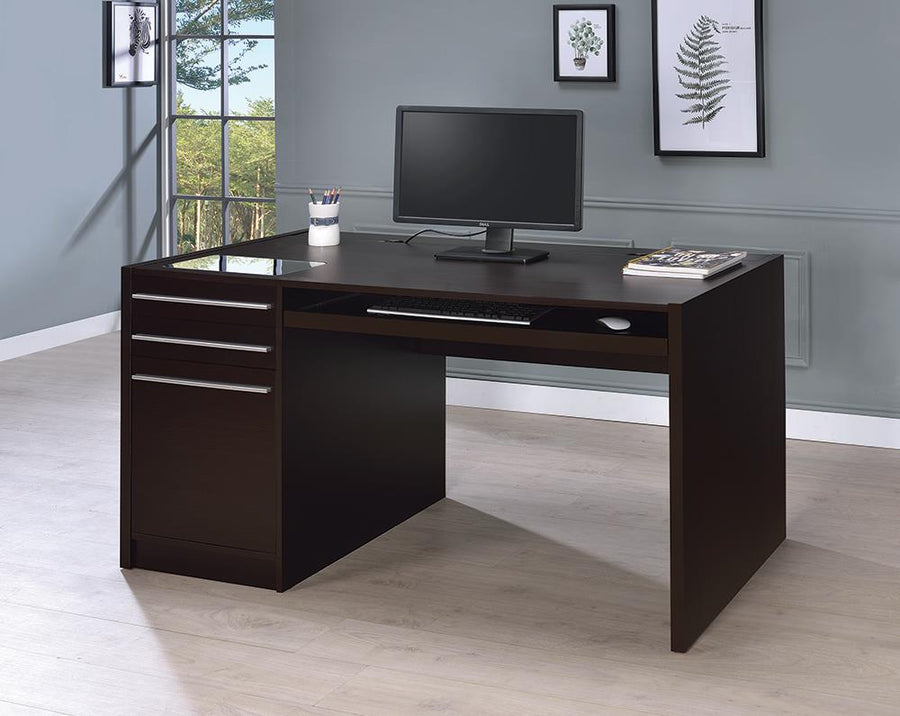 Contemporary Cappuccino Connect-It Computer Desk