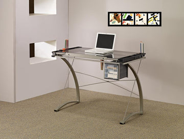 Contemporary Glass Top Drafting Desk