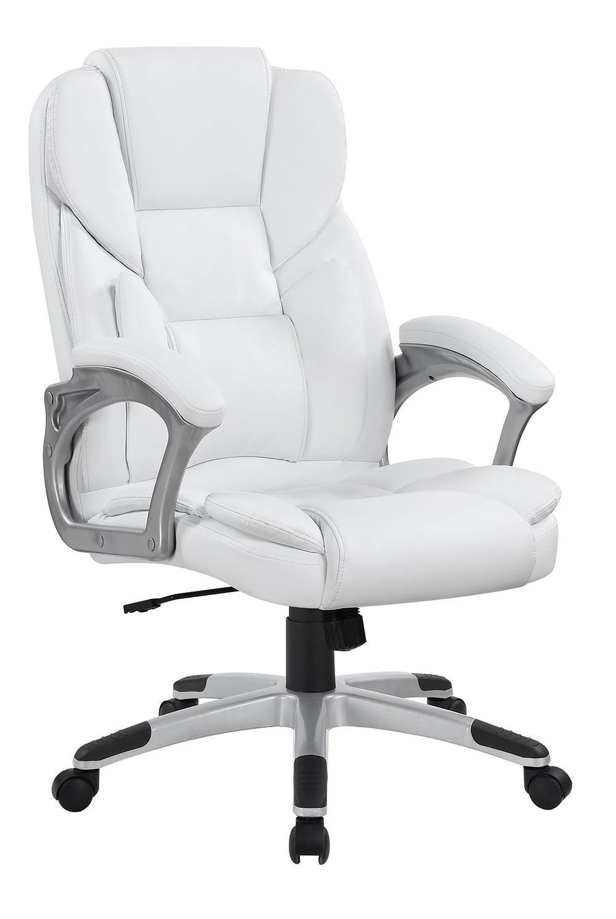 Casual White Faux Leather Office Chair