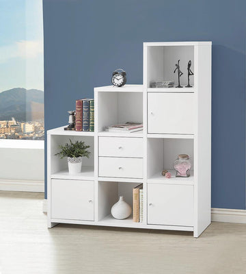 Contemporary White Bookcase