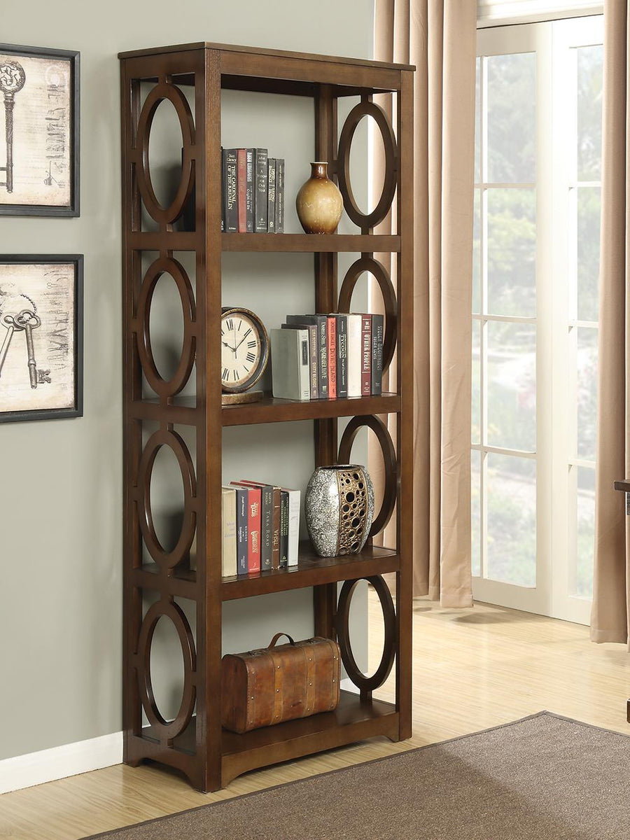 Enedina Transitional Chestnut Bookcase