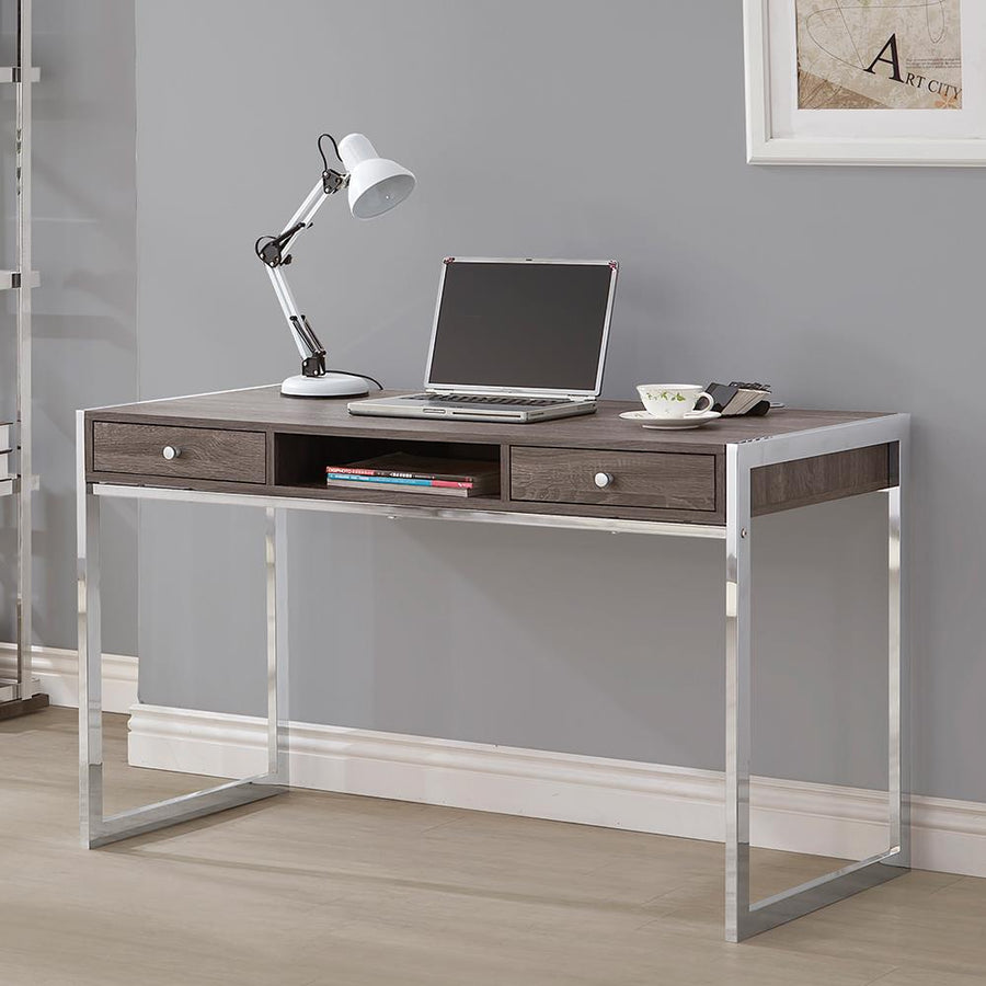 Contemporary Weathered Grey Writing Desk