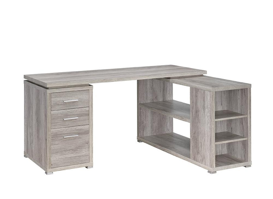 Yvette Grey Driftwood L-Shaped Office Desk