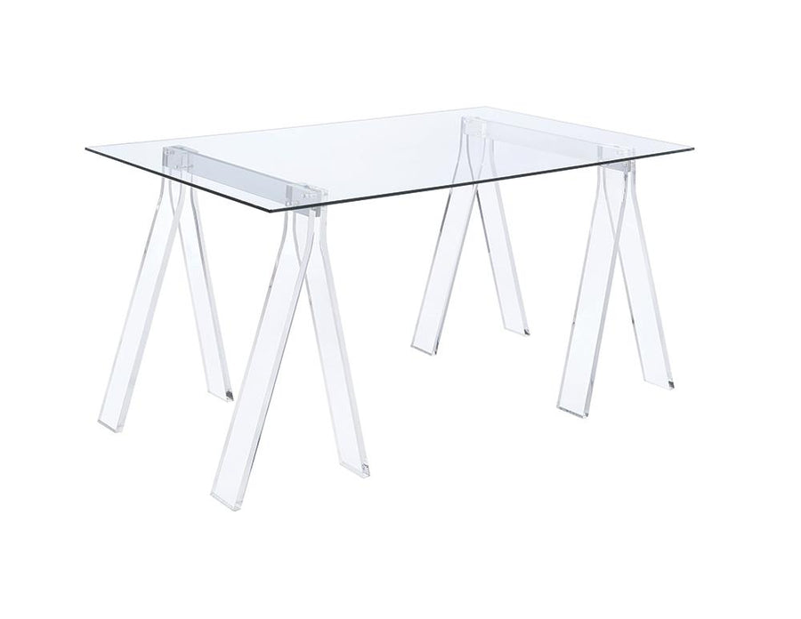 Amaturo Clear Acrylic Sawhorse Writing Desk