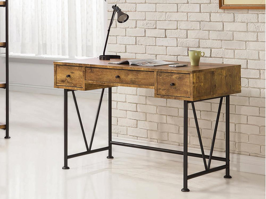 Barritt Industrial Antique Nutmeg Writing Desk