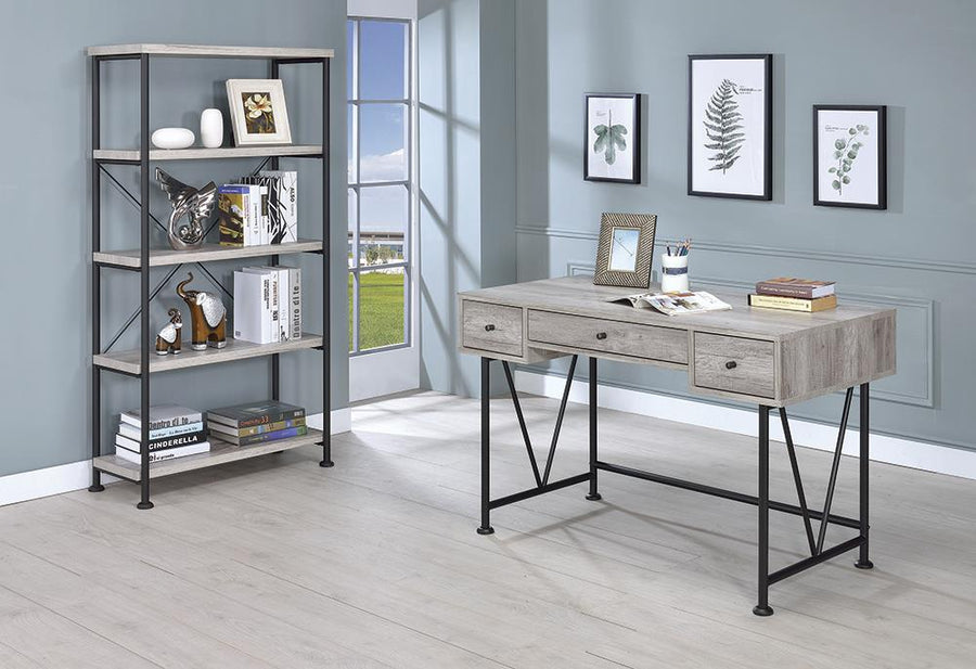 Guthrie Industrial Grey Driftwood Bookcase