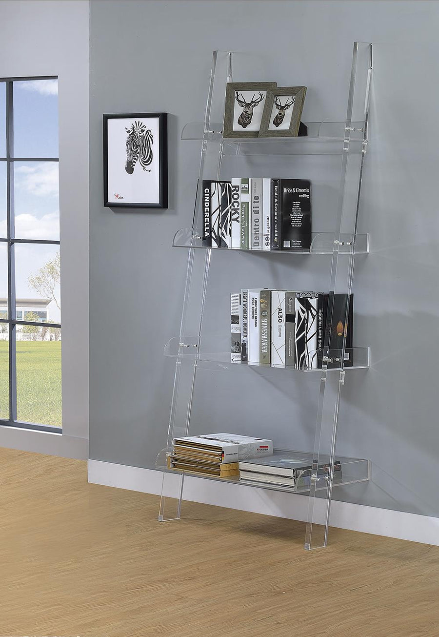 Amaturo Clear Acrylic Ladder Bookcase