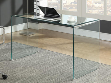 Contemporary Clear Glass Writing Desk