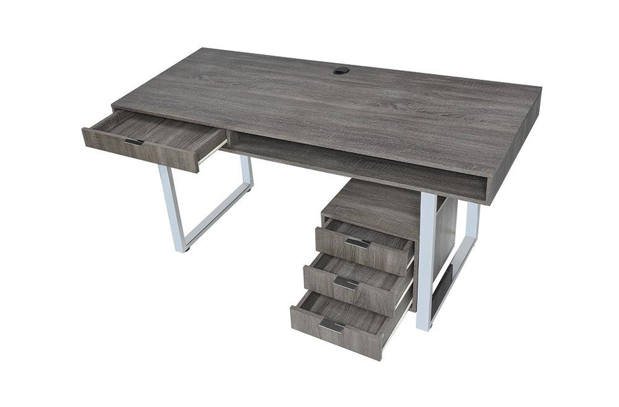 Contemporary Weathered Grey Writing Desk