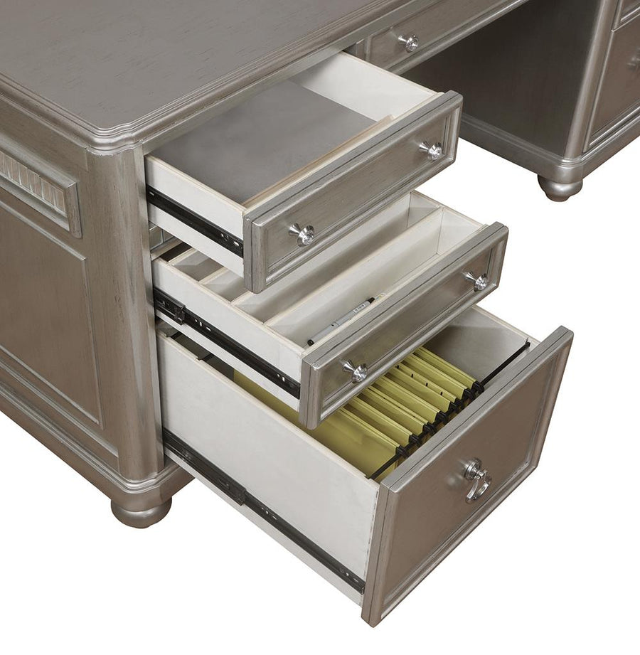 Ritzville Metallic Platinum Executive Desk