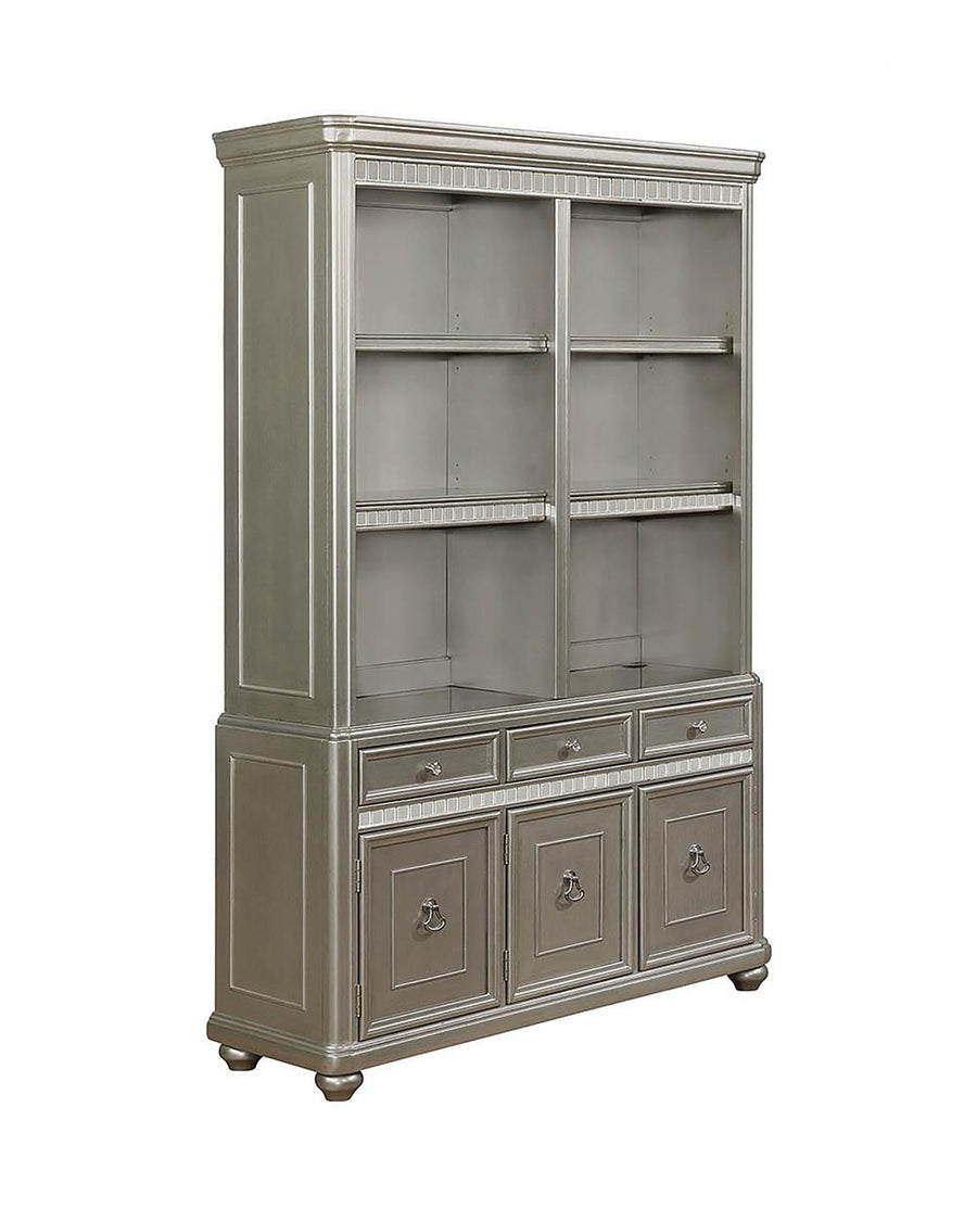 Ritzville Metallic Platinum Double Bookcase