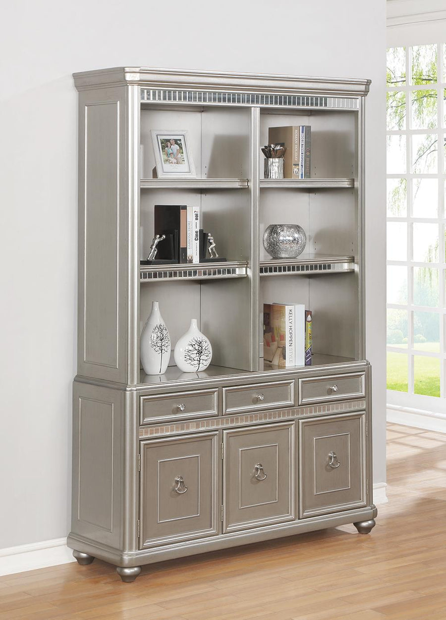 Ritzville Metallic Platinum Double Bookcase