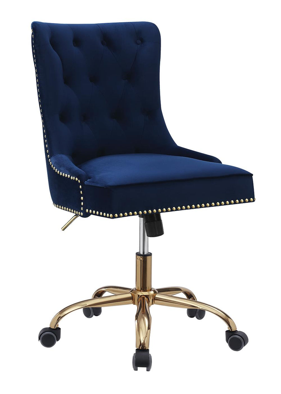 Modern Blue Velvet Office Chair