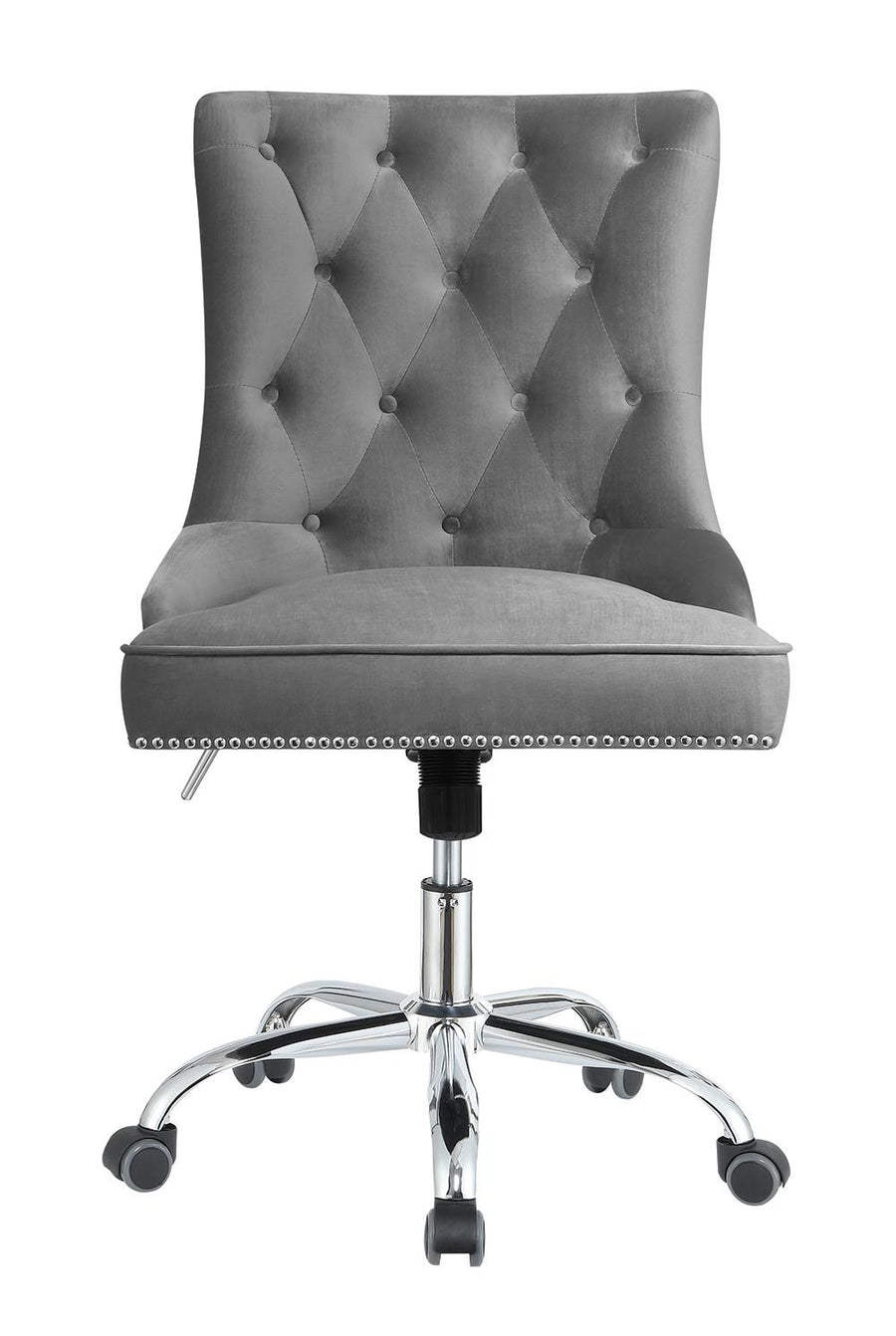 Modern Grey Velvet Office Chair