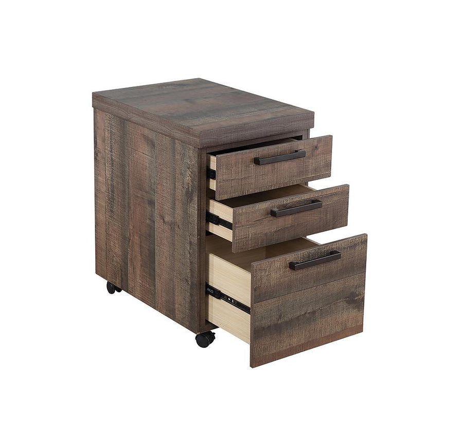 Luke Weathered Oak Mobile File Cabinet