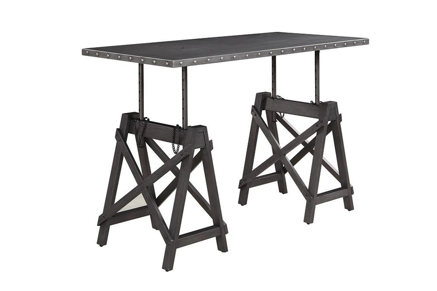 Industrial Galvanized Grey Adjustable Desk