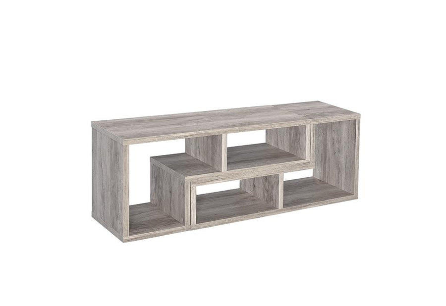 Contemporary Grey Driftwood Convertible TV Stand and Bookcase