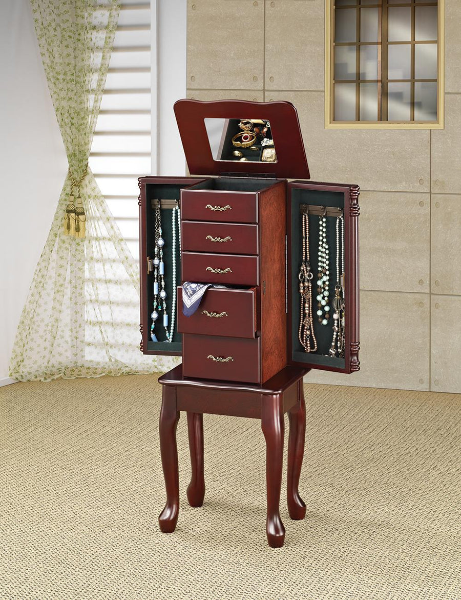 Traditional Merlot Jewelry Armoire