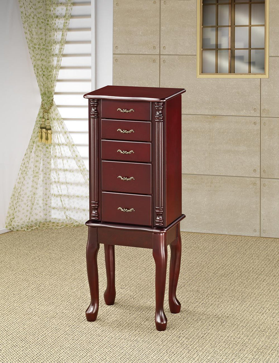 Traditional Merlot Jewelry Armoire