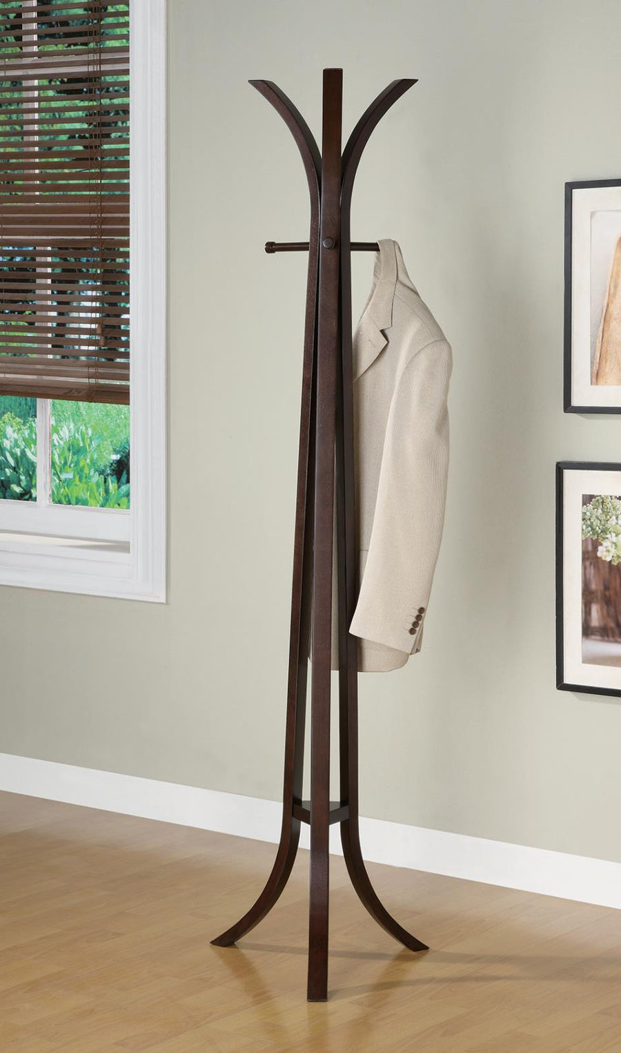 Contemporary Cappuccino Coat Rack