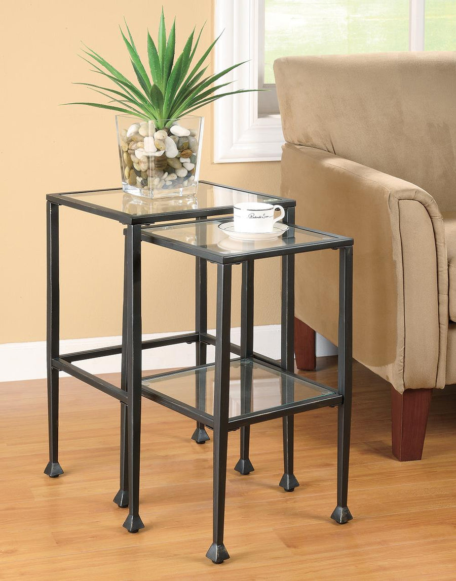 Transitional Black Nesting Table