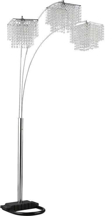 Traditional Chrome and Black Floor Lamp