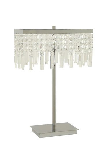 Transitional Dropped Crystal Table Lamp